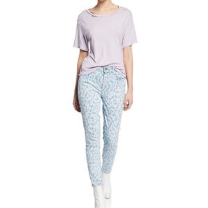 CURRENT ELLIOTT hi waist stiletto denim leopard skinny ankle jean 25